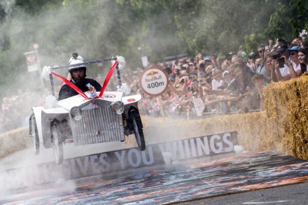 Wedding Belles team performs during Red Bull Soapbox 2017 in London, UK, on July 9, 2017